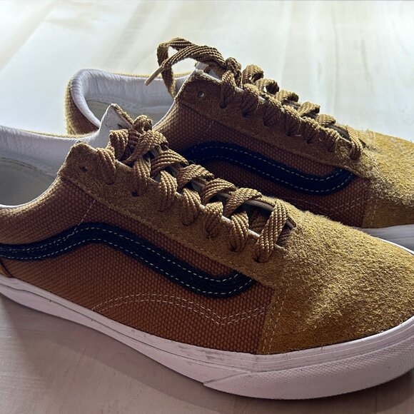 100886 Vans Old Skool Ochre Gold Suede Canvas Size 8/9.5 **USED** - Picture 2 of 6
